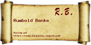 Rumbold Benke névjegykártya